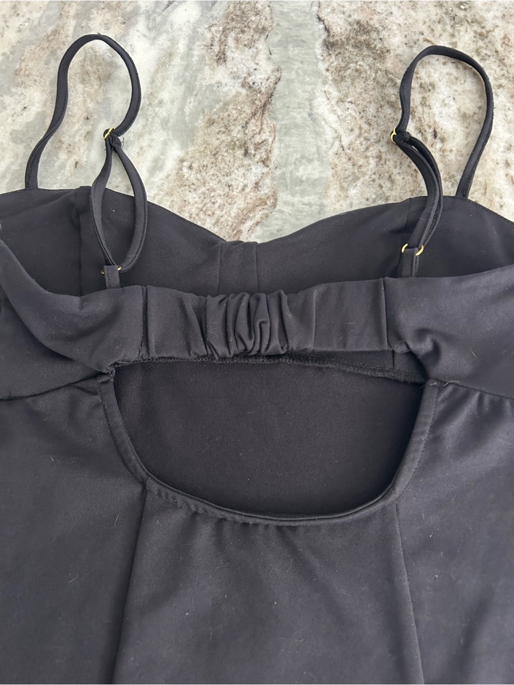 Free People 
Black adjustable -Strap Mini Dress